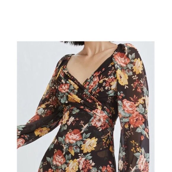 Veronica Beard "Avani" Floral Silk Chiffon Puff Sleeve Maxi Dress NWT $898 - Picture 8 of 11